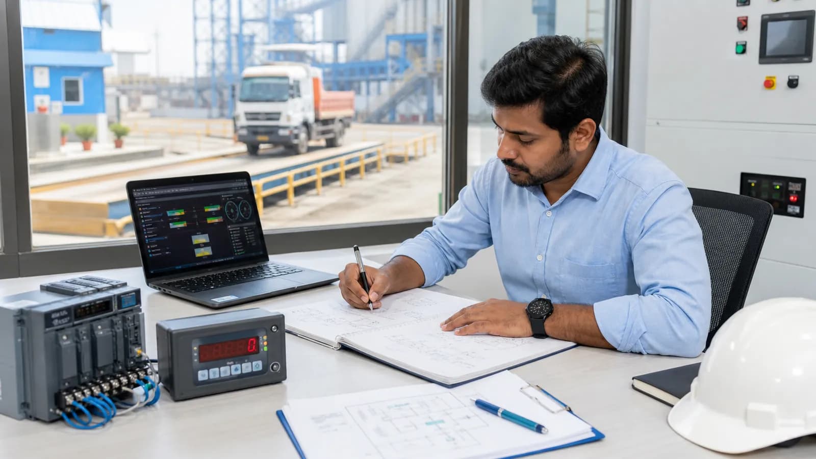 HKDesk engineer preparing an industrial automation technical guide