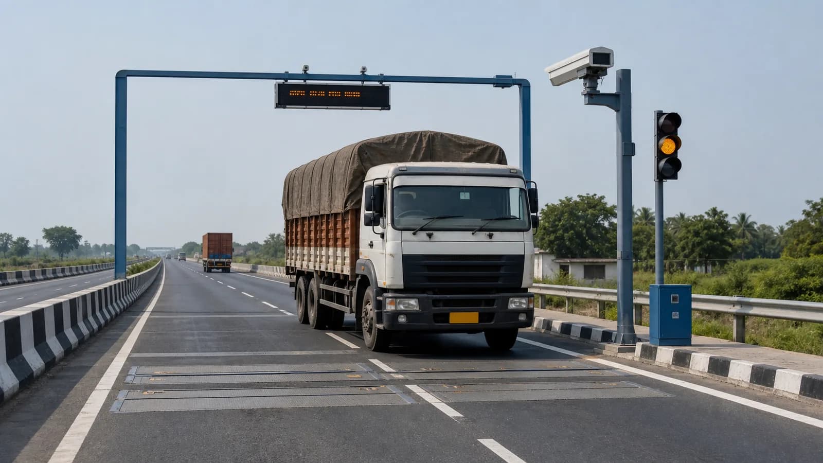 Commercial truck on a highway